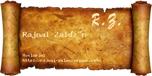 Rajnai Zalán névjegykártya